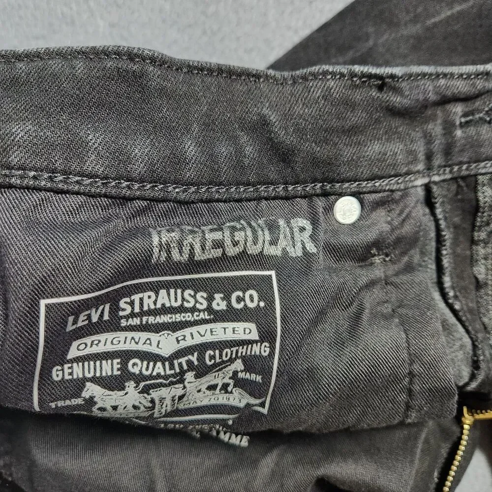 Levi's 502 Irregular Jeans Men 32X32 (31X29) Black Tapered Leg
